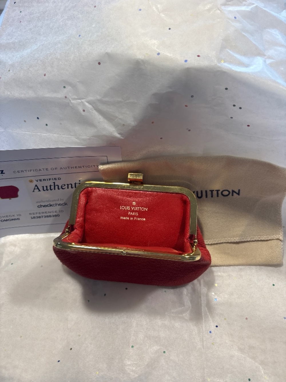 Louis Vuitton turn lock coin pouch